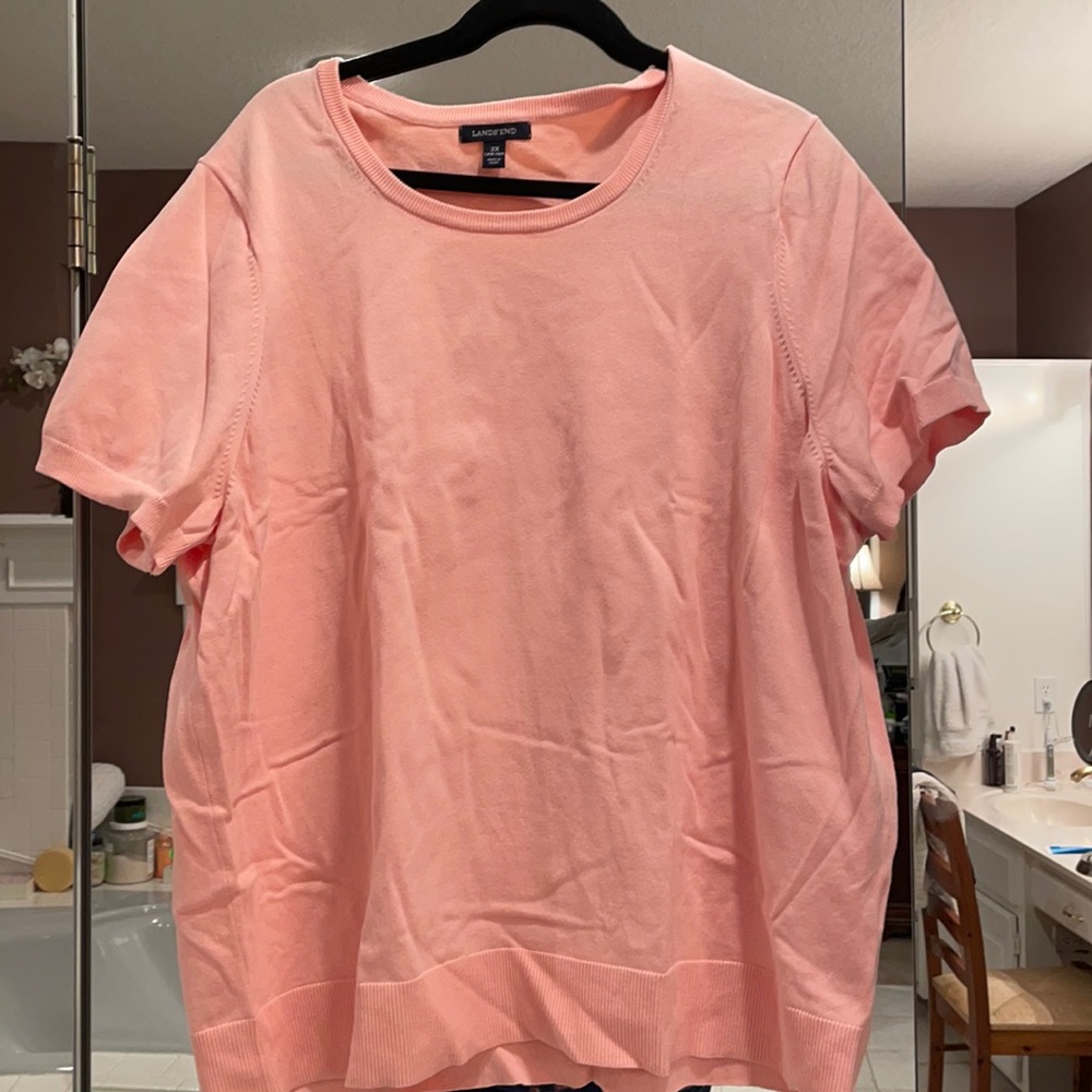 3x fine gauge cotton short sleeve sweater